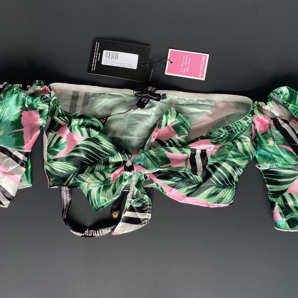 NWT PLT SET - FLORAL BARDOT CROP TOP SHORT PETITE - Picture 7 of 8